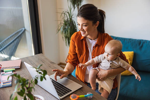 An adult joining a virtual healthcare appointment from home on a laptop
